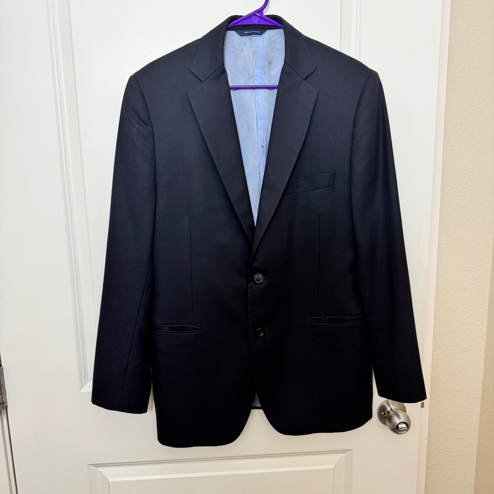 Men's Classic Black Blazer Wool & Cupro